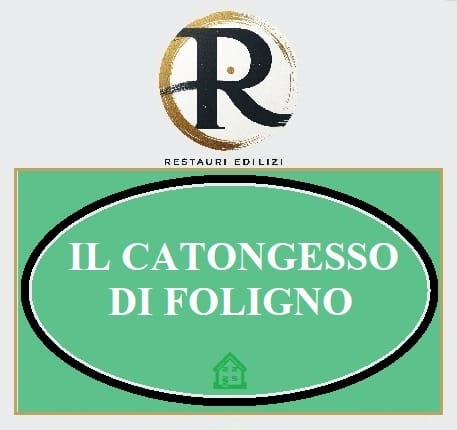 Logo di Restauri Edilizi con il testo 'IL CATONGESSO DI FOLIGNO' su uno sfondo verde.