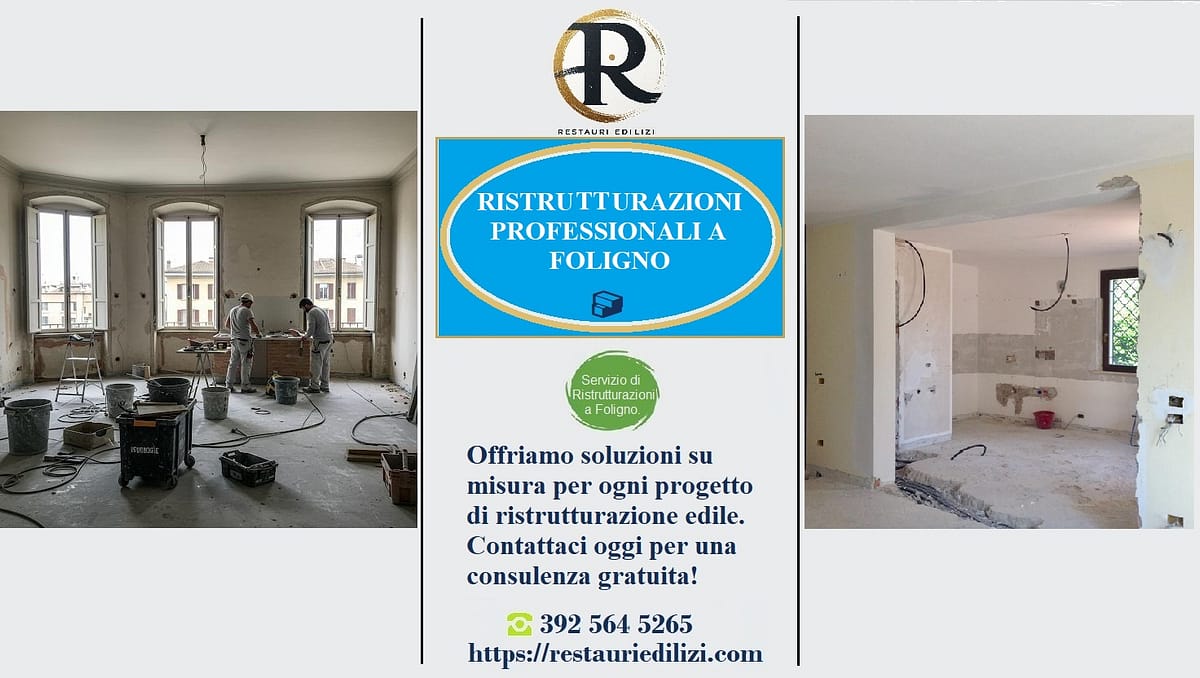 Interno di un cantiere edile con due professionisti al lavoro su un progetto di ristrutturazione, circondati da attrezzature e materiali da costruzione.