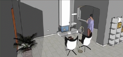 Disegno tecnico per un progetto di un camino a Foligno