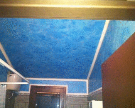 Velatura decorativa azzurro nuvolato per ambienti interni a Foligno