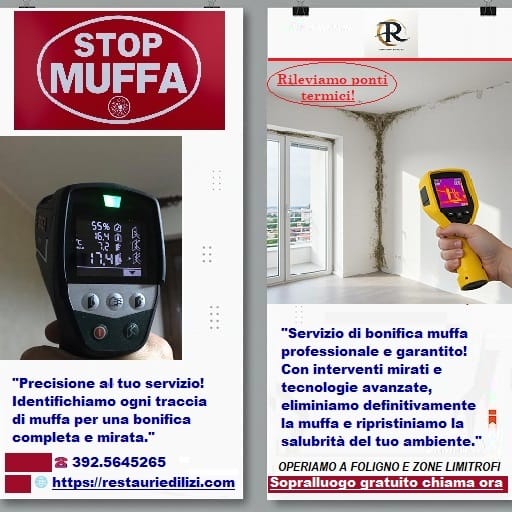 Intervento missione di rimozione muffa Foligno con Protocollo RCQ