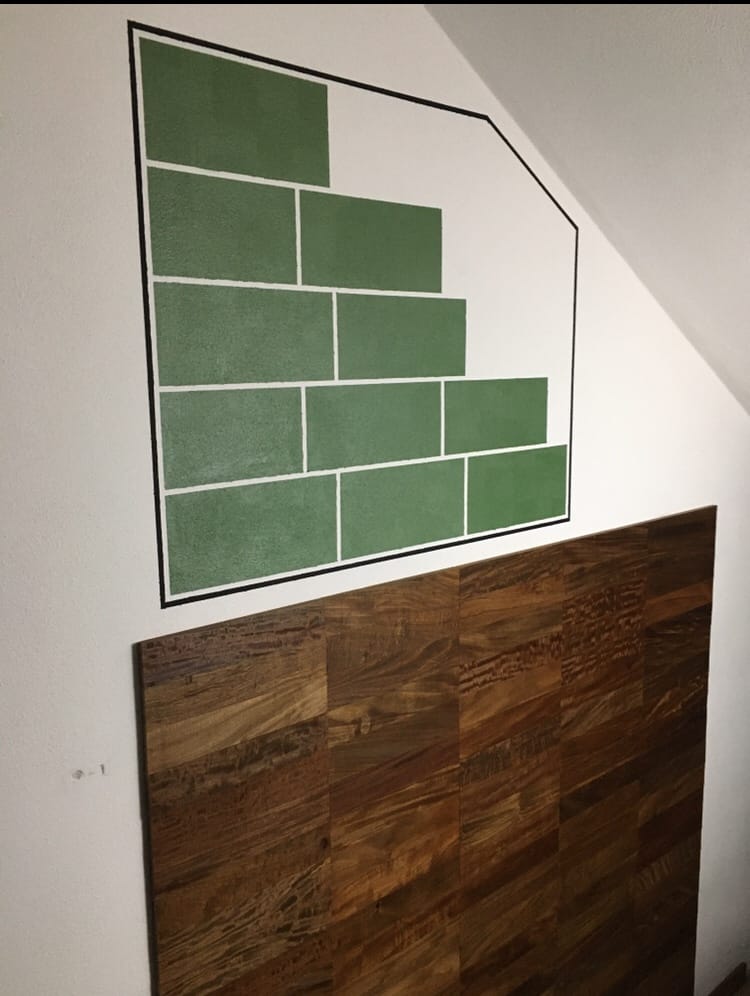 Decorazione murale effetto mattoni verde a Foligno